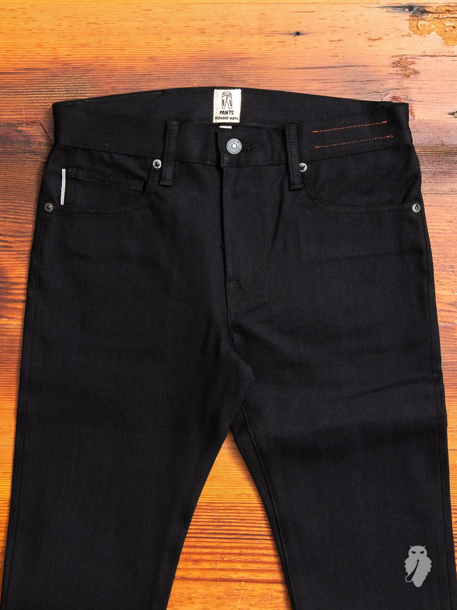 10.5oz Black Stretch Selvedge Denim - Needle Skinny