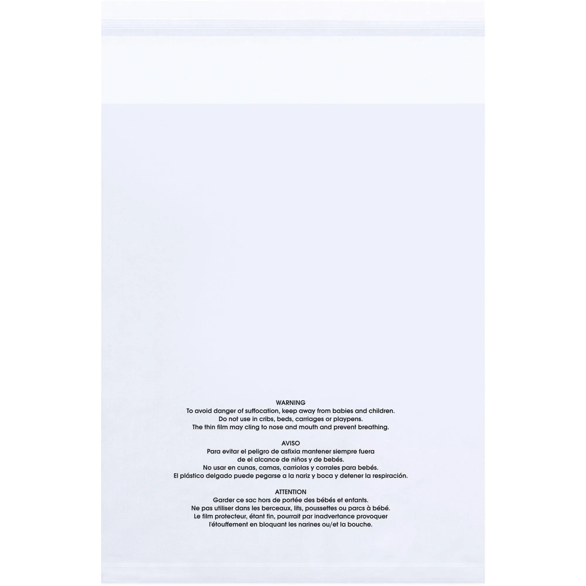9 x 12" - 1.5 Mil Resealable Suffocation Warning Poly Bags