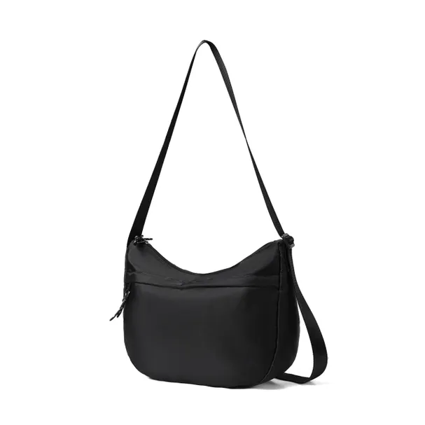 Adjustable Strap Nylon Crescent Bag Black