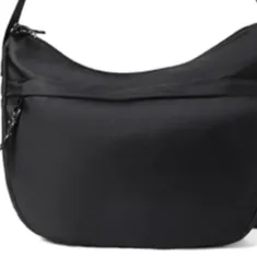 Adjustable Strap Nylon Crescent Bag Black