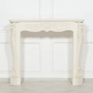 Aged Ivory Carved Fire Surround