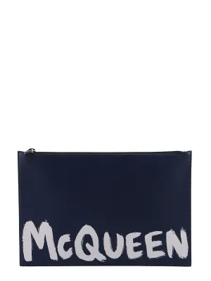 Alexander McQueen Graffiti Logo Printed Clutch Bag