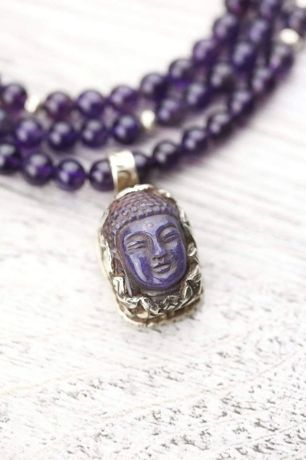 Amethyst Buddha Meditation Mala