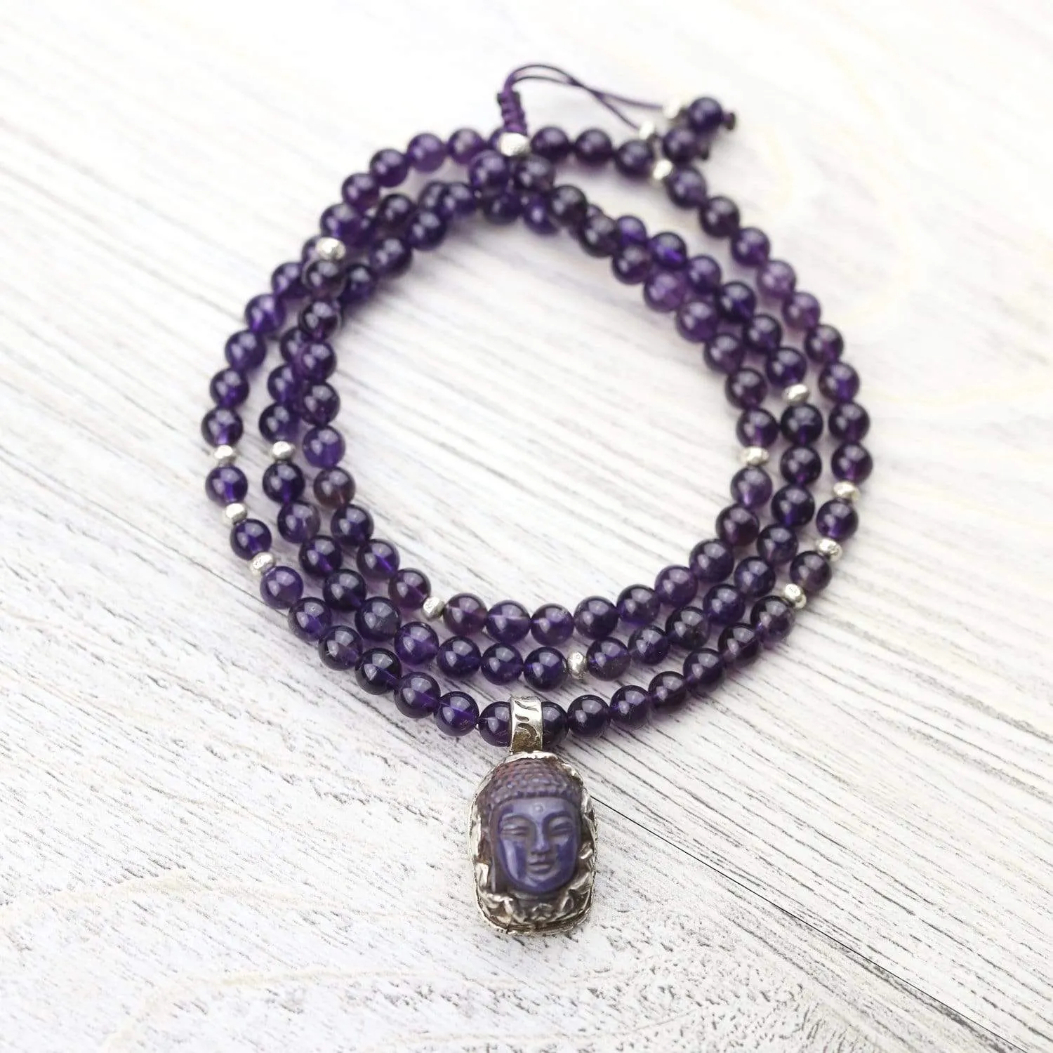 Amethyst Buddha Meditation Mala