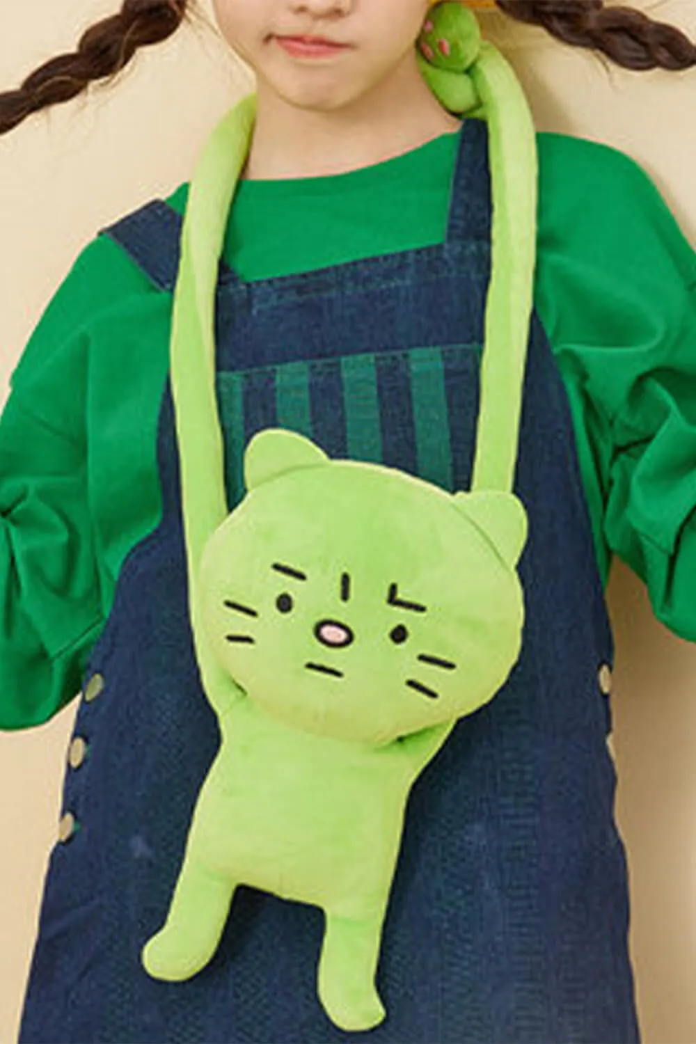 Anxiety Aesthetic Green Cat Messenger Bag
