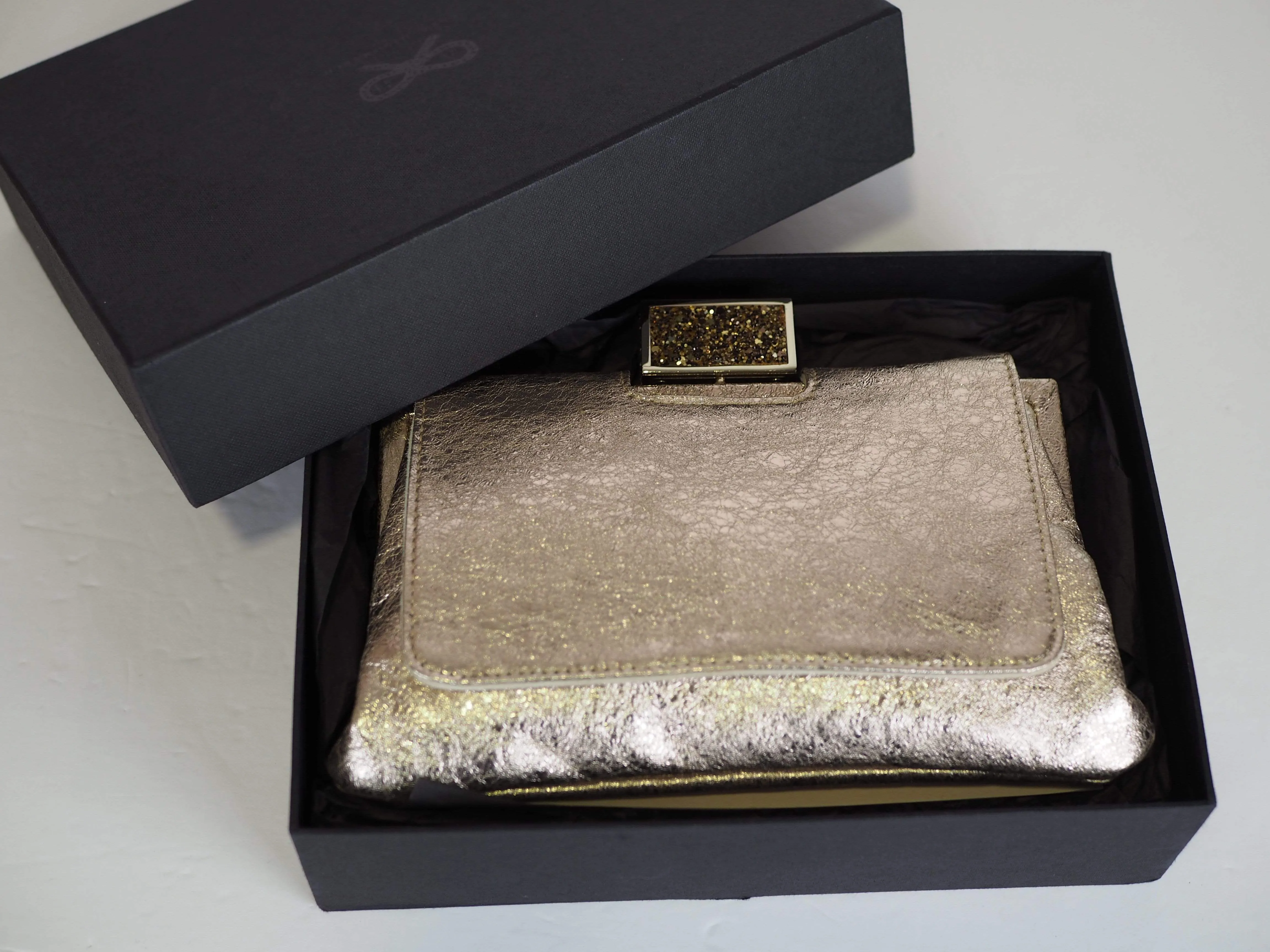 Anya Hindmarch Gold Glitter Clutch