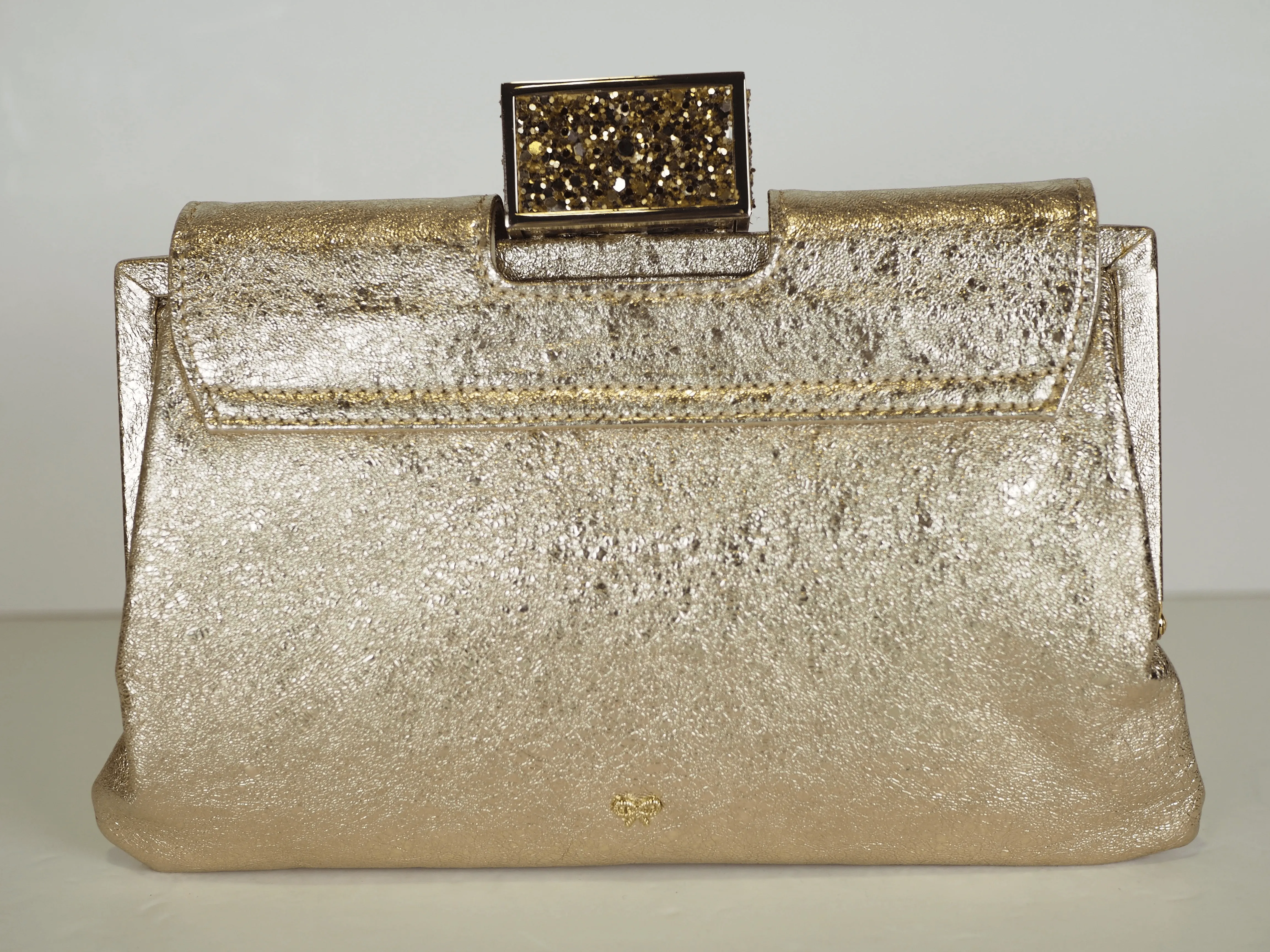 Anya Hindmarch Gold Glitter Clutch