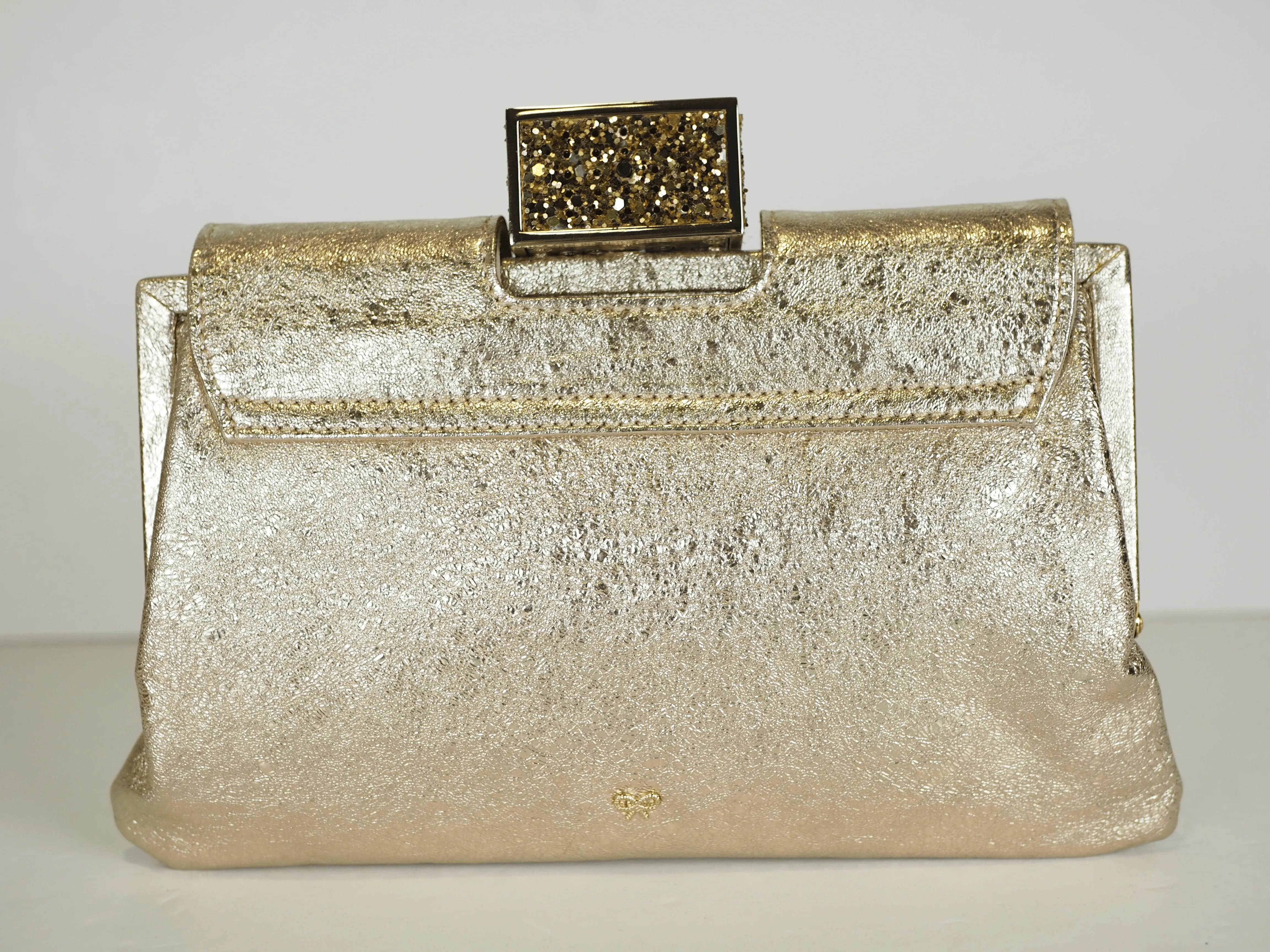 Anya Hindmarch Gold Glitter Clutch