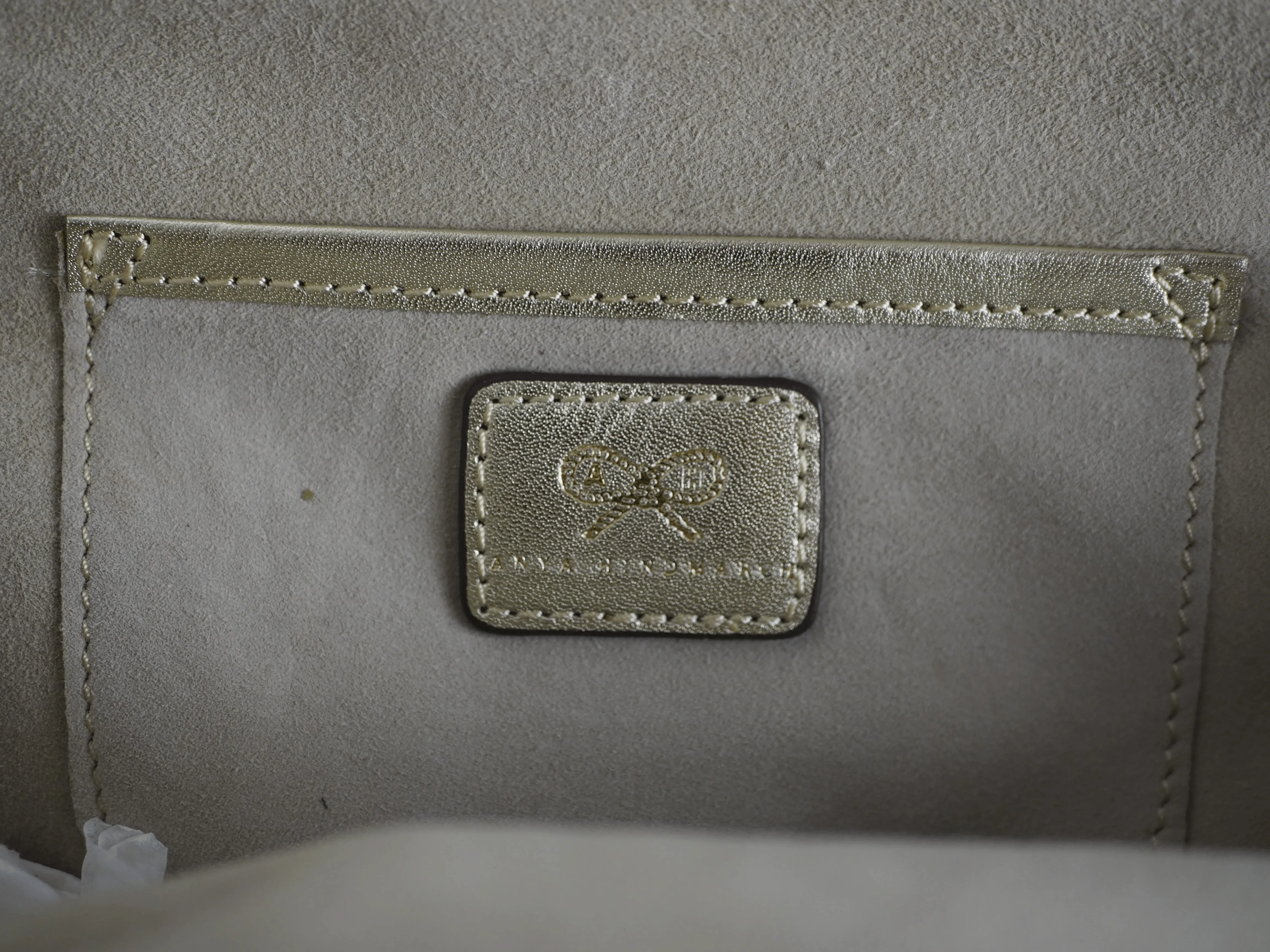 Anya Hindmarch Gold Glitter Clutch