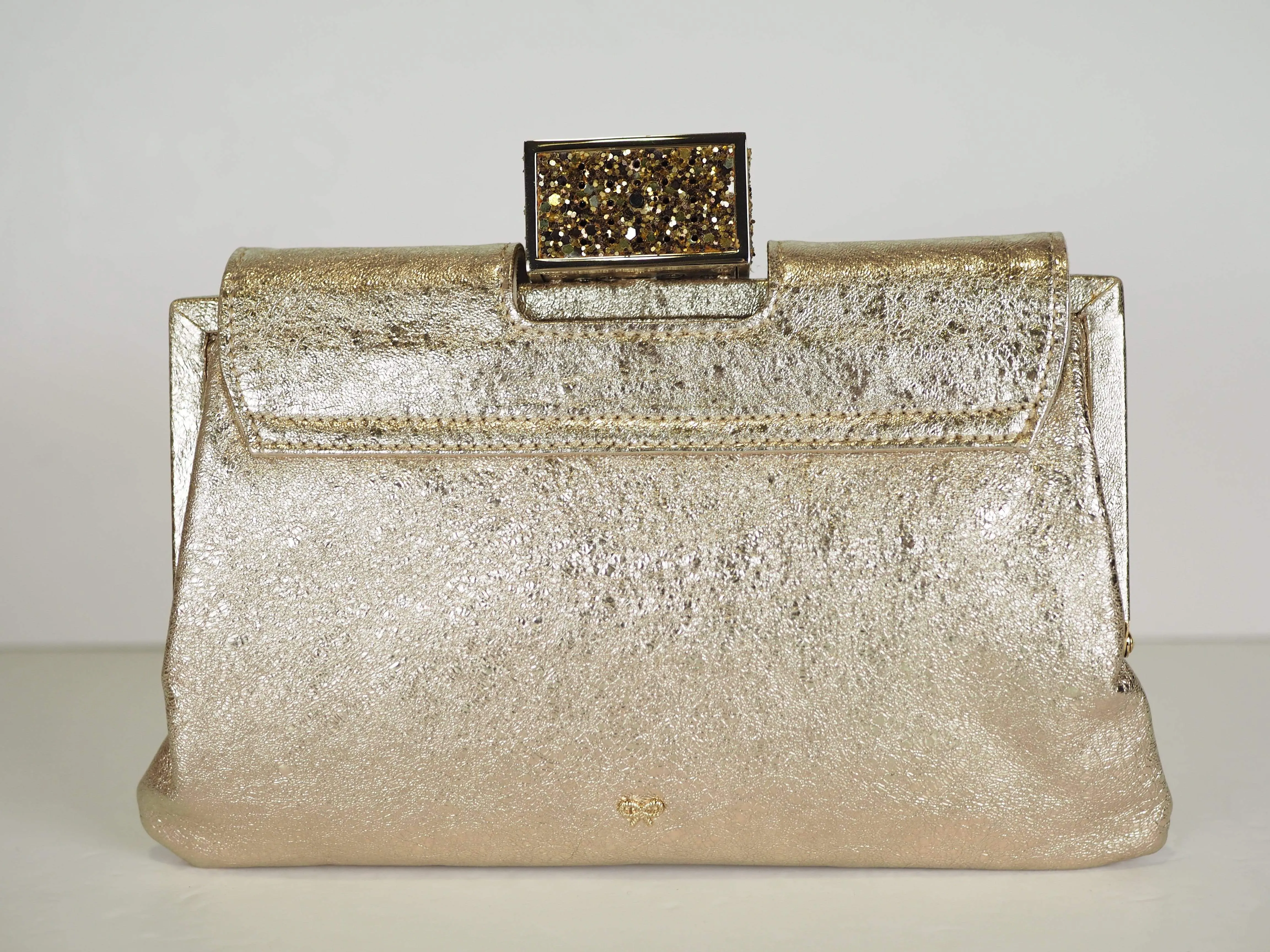 Anya Hindmarch Gold Glitter Clutch