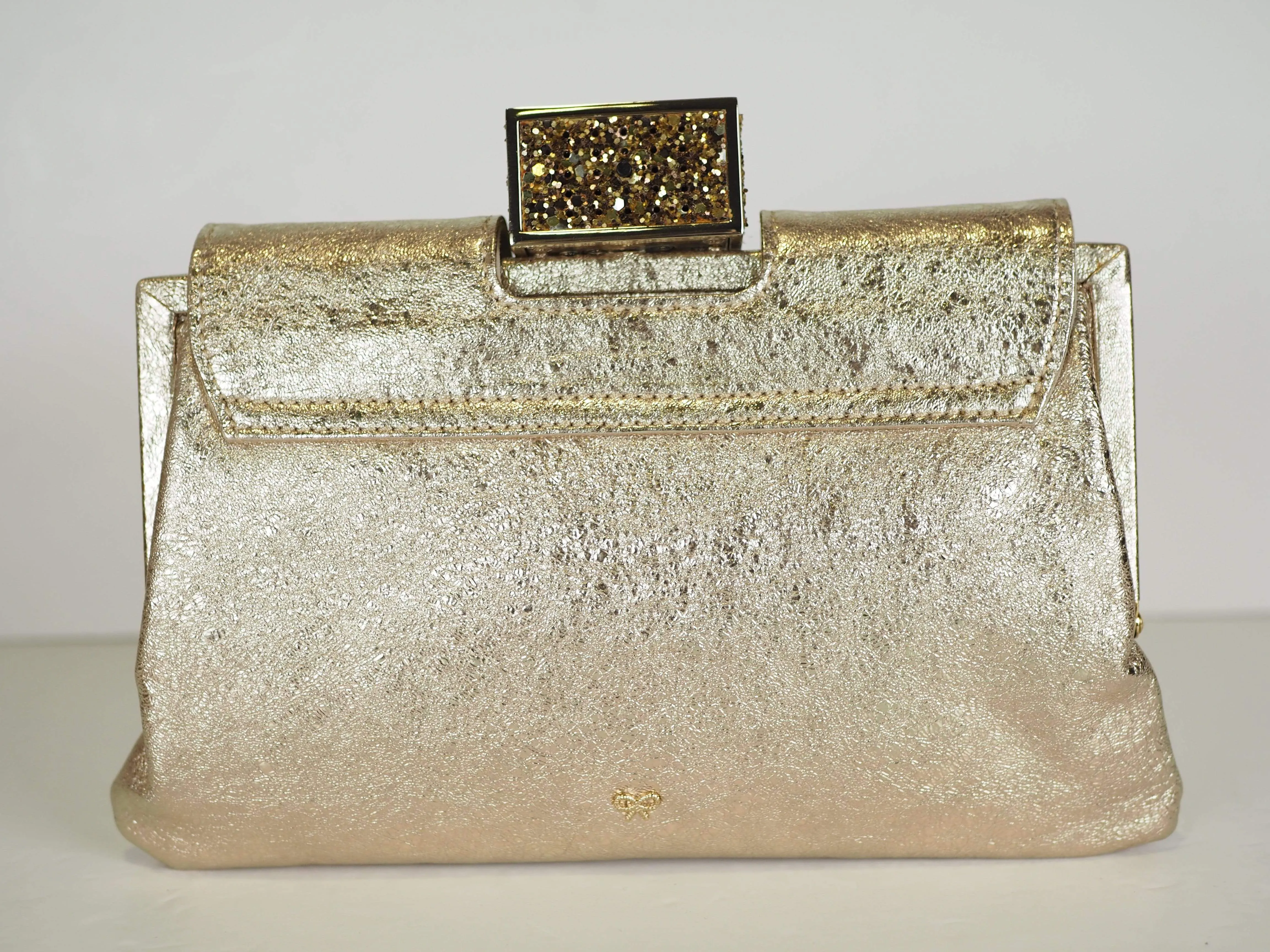 Anya Hindmarch Gold Glitter Clutch