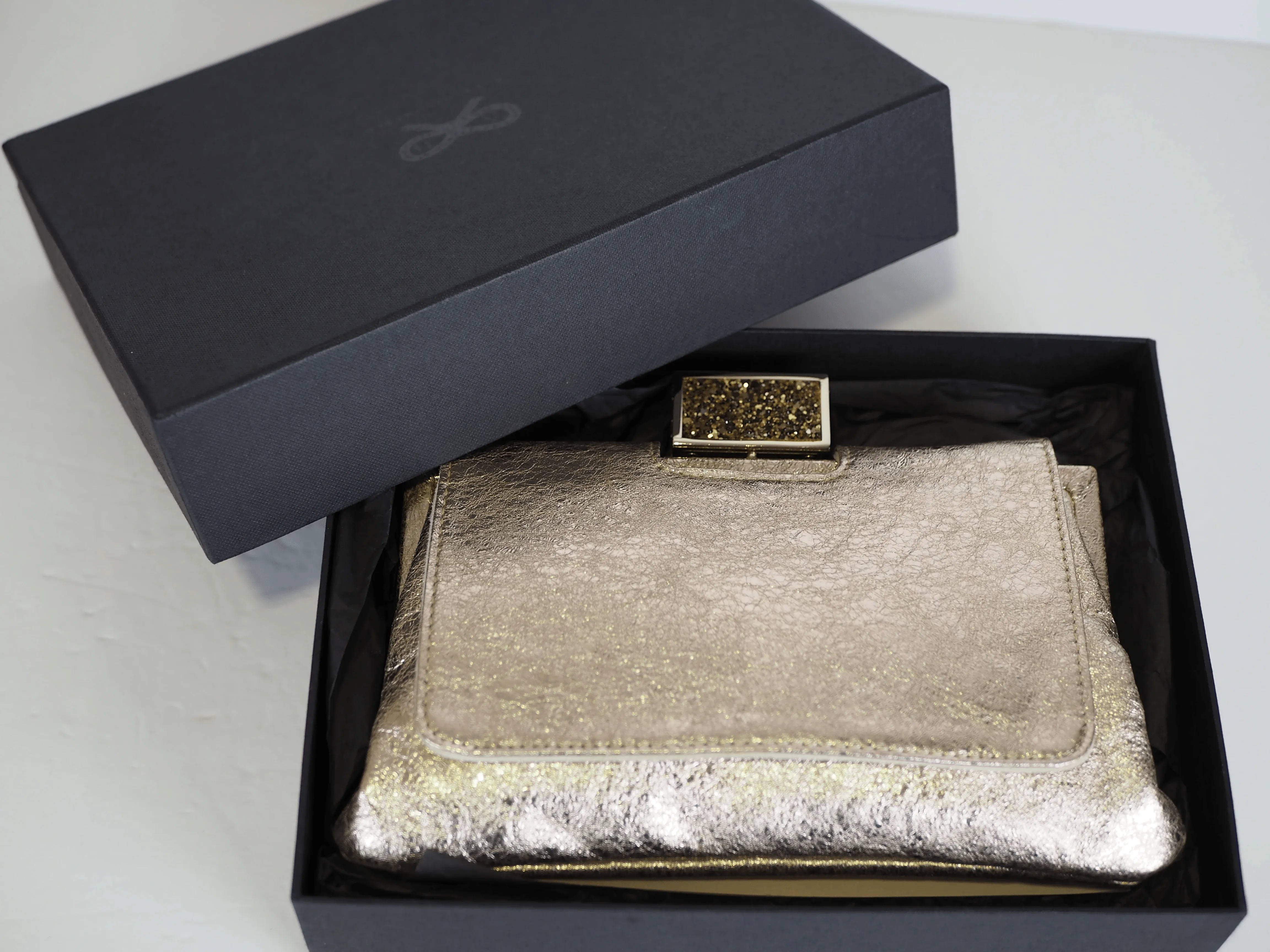 Anya Hindmarch Gold Glitter Clutch