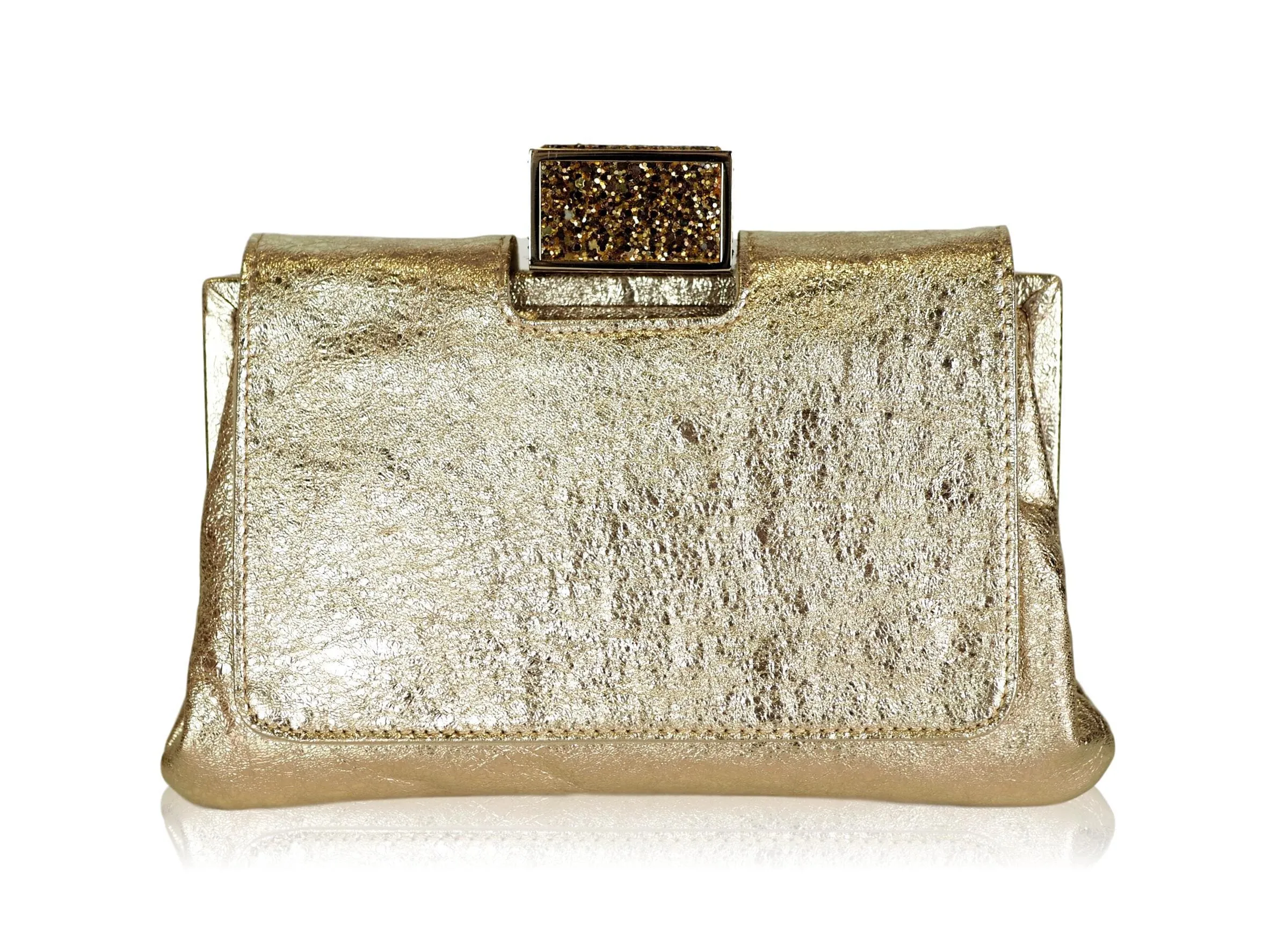 Anya Hindmarch Gold Glitter Clutch