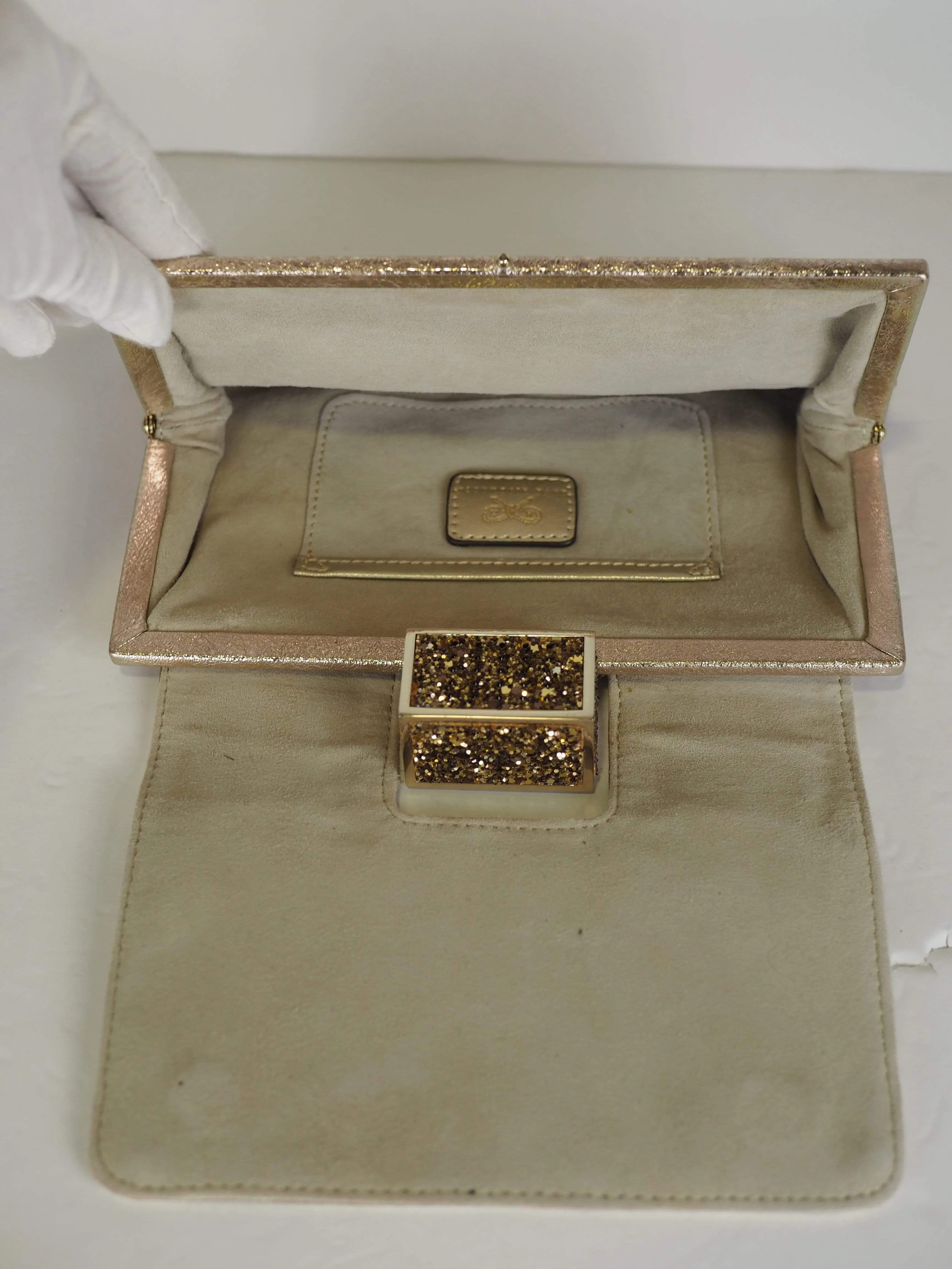 Anya Hindmarch Gold Glitter Clutch