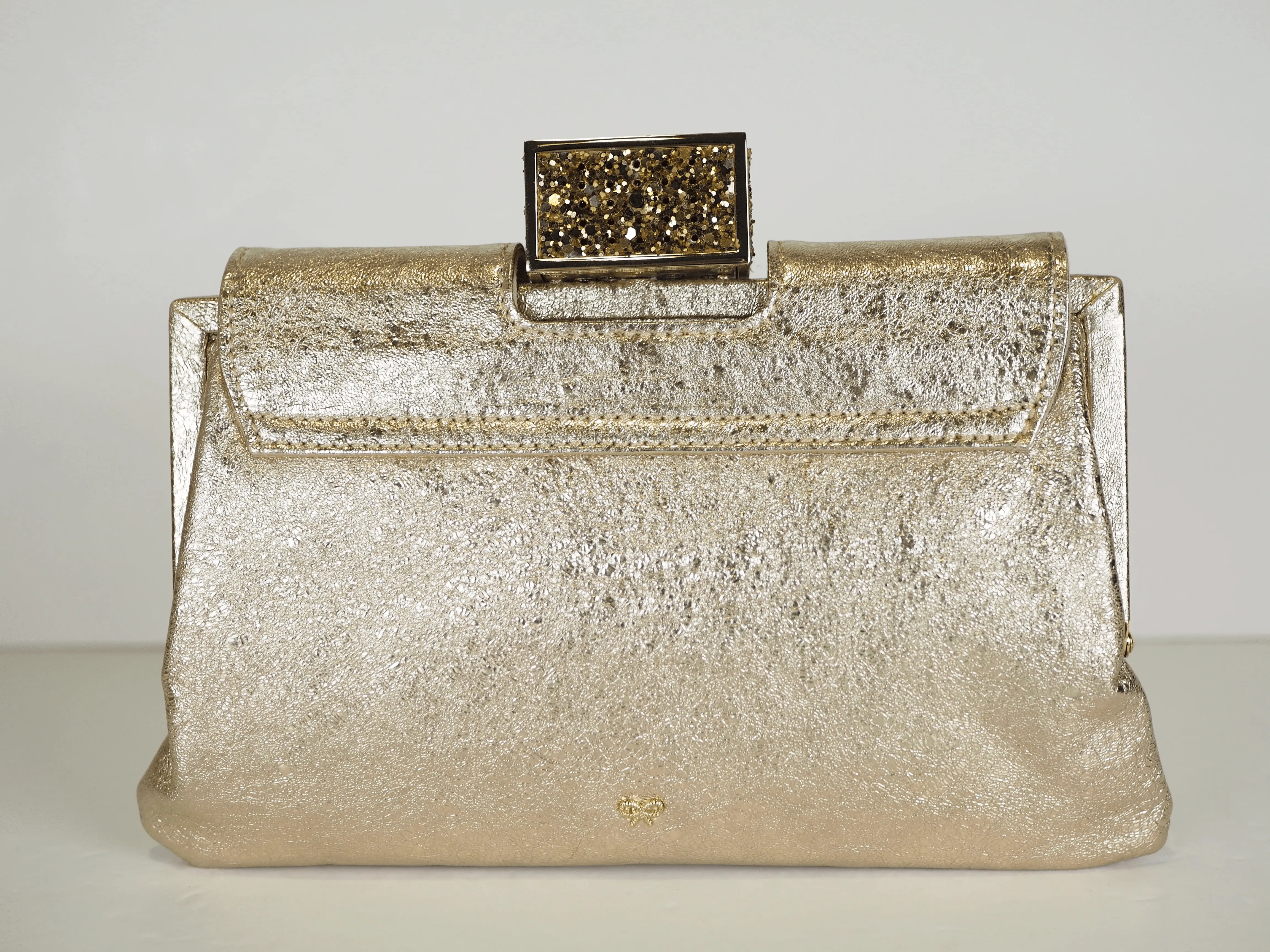 Anya Hindmarch Gold Glitter Clutch