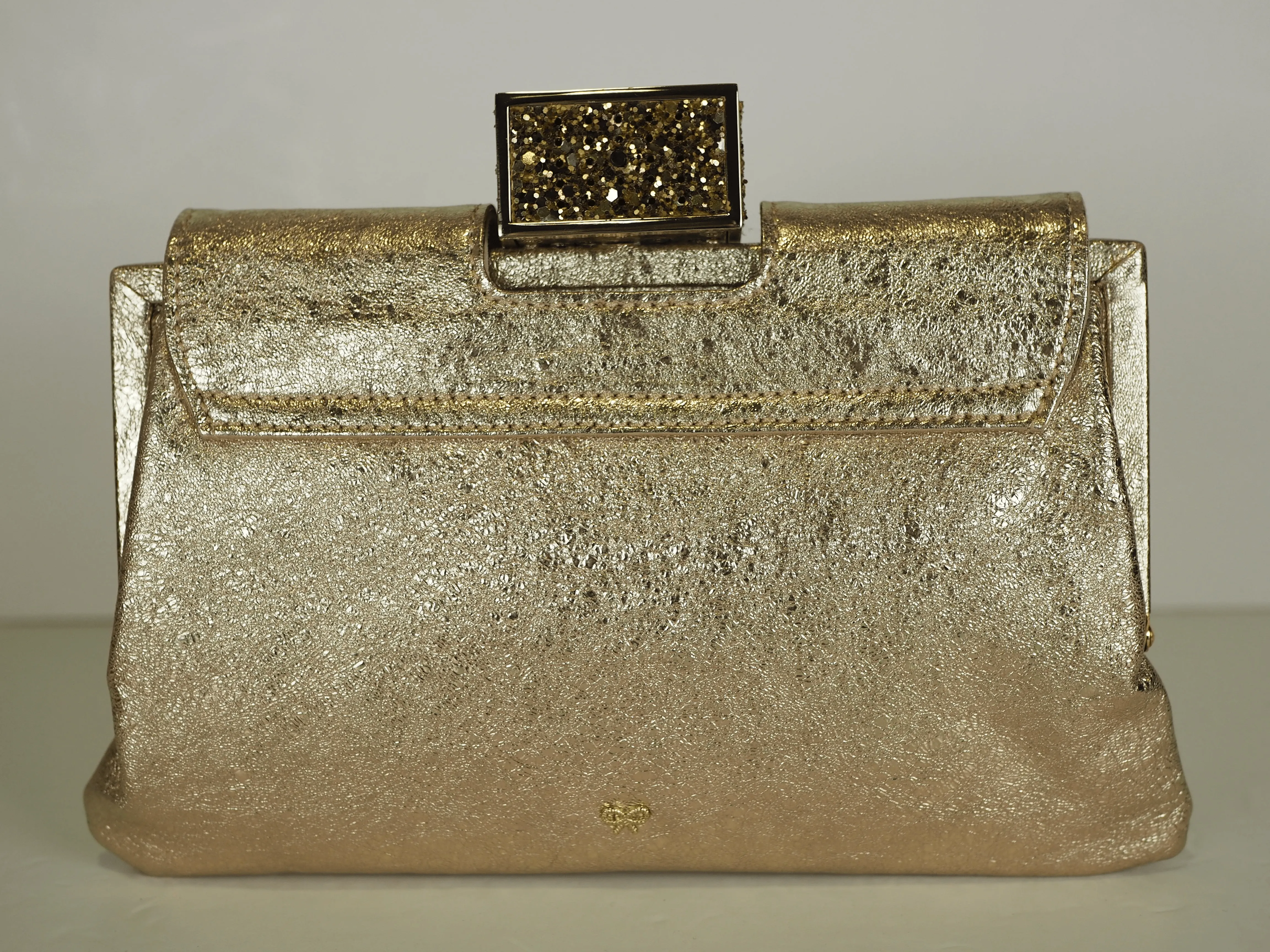 Anya Hindmarch Gold Glitter Clutch