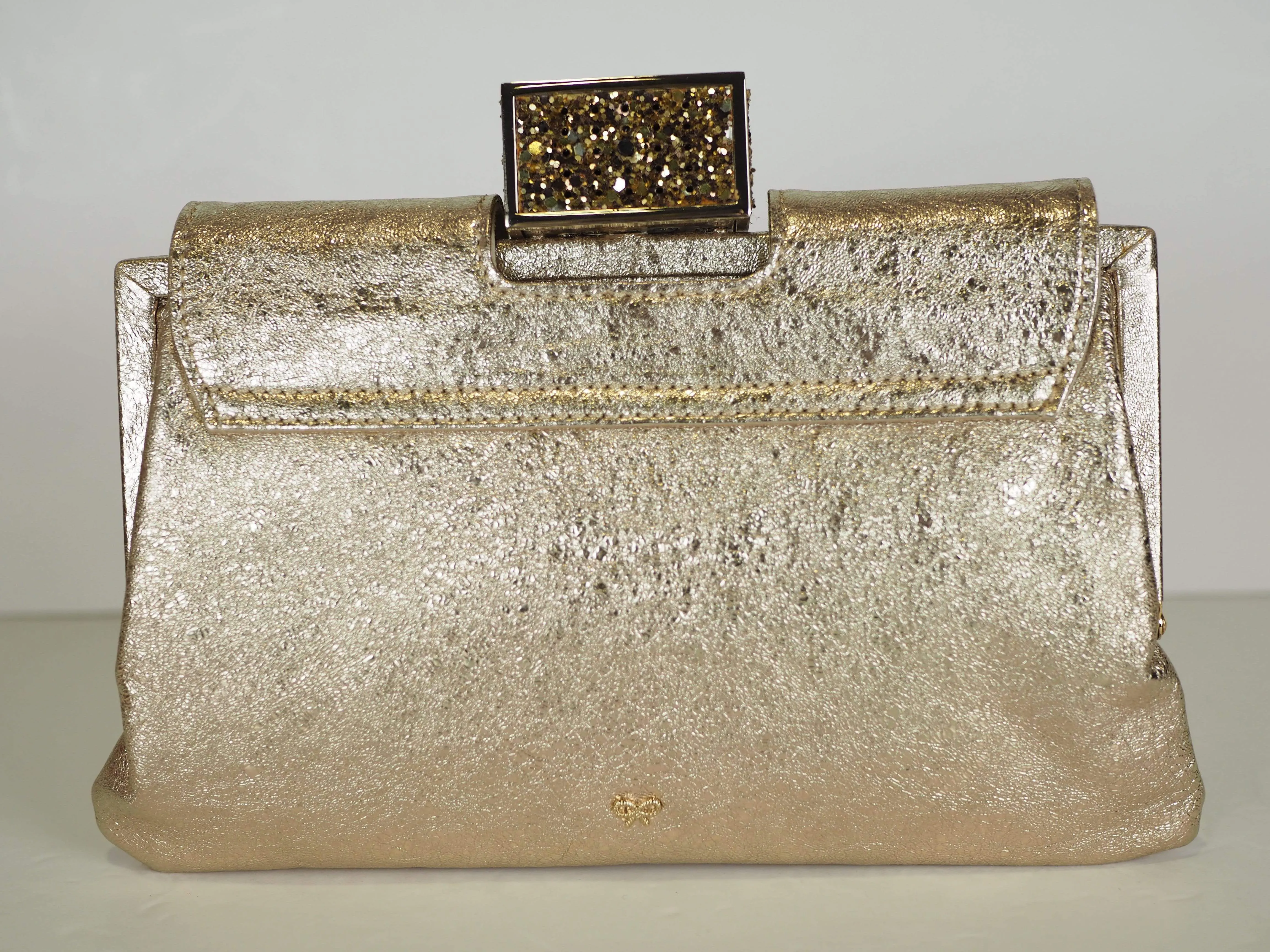 Anya Hindmarch Gold Glitter Clutch