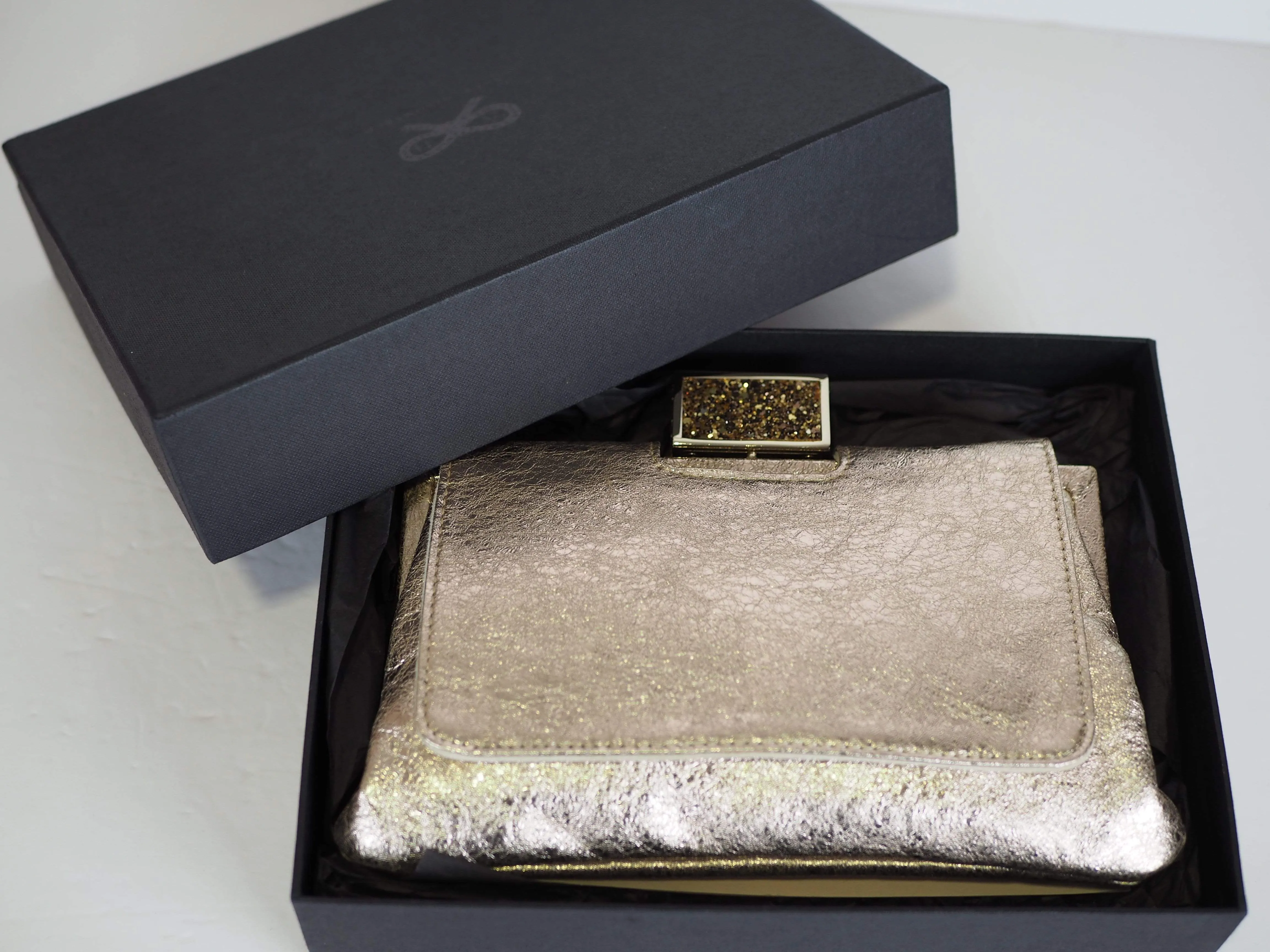Anya Hindmarch Gold Glitter Clutch