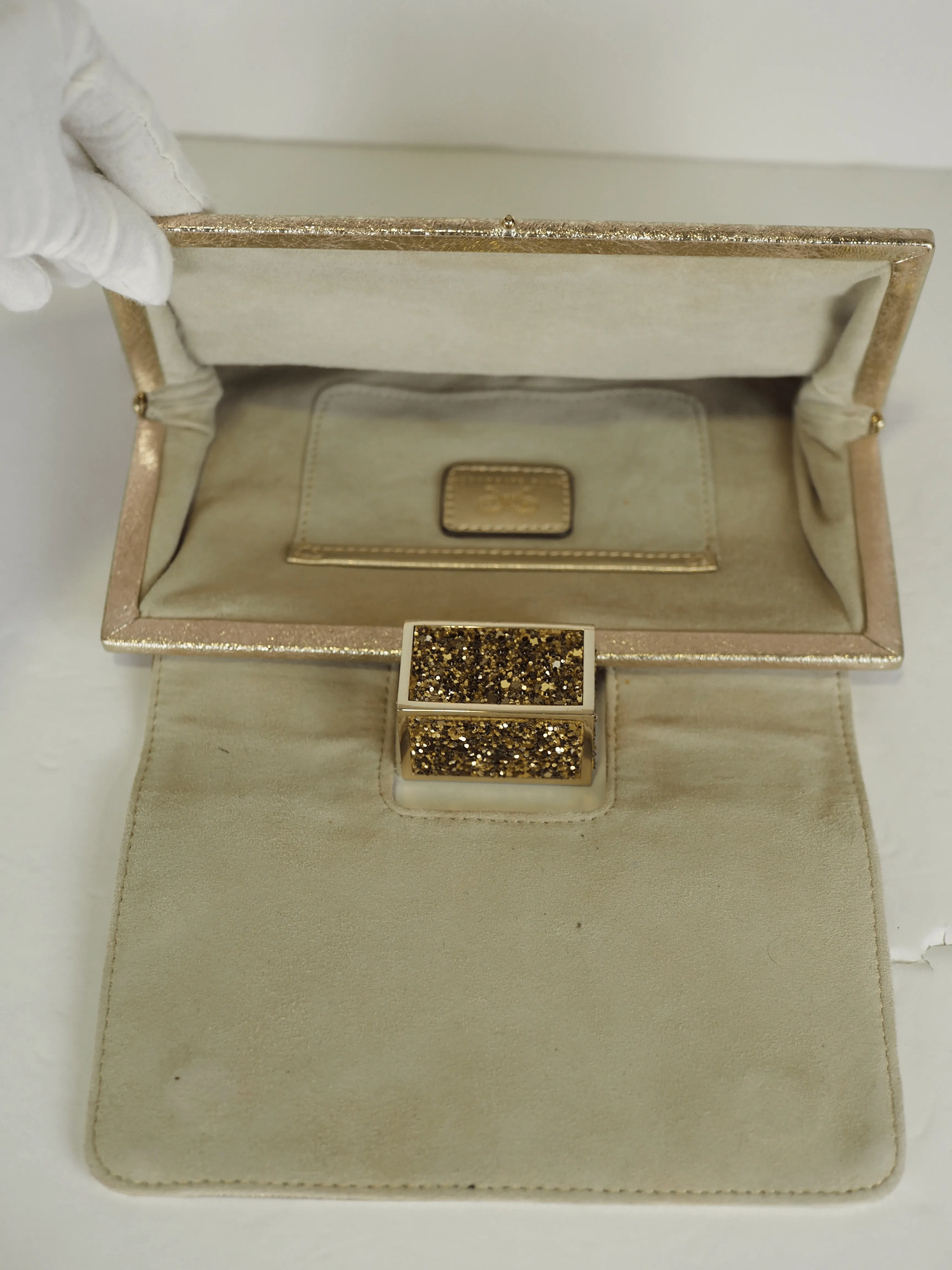 Anya Hindmarch Gold Glitter Clutch