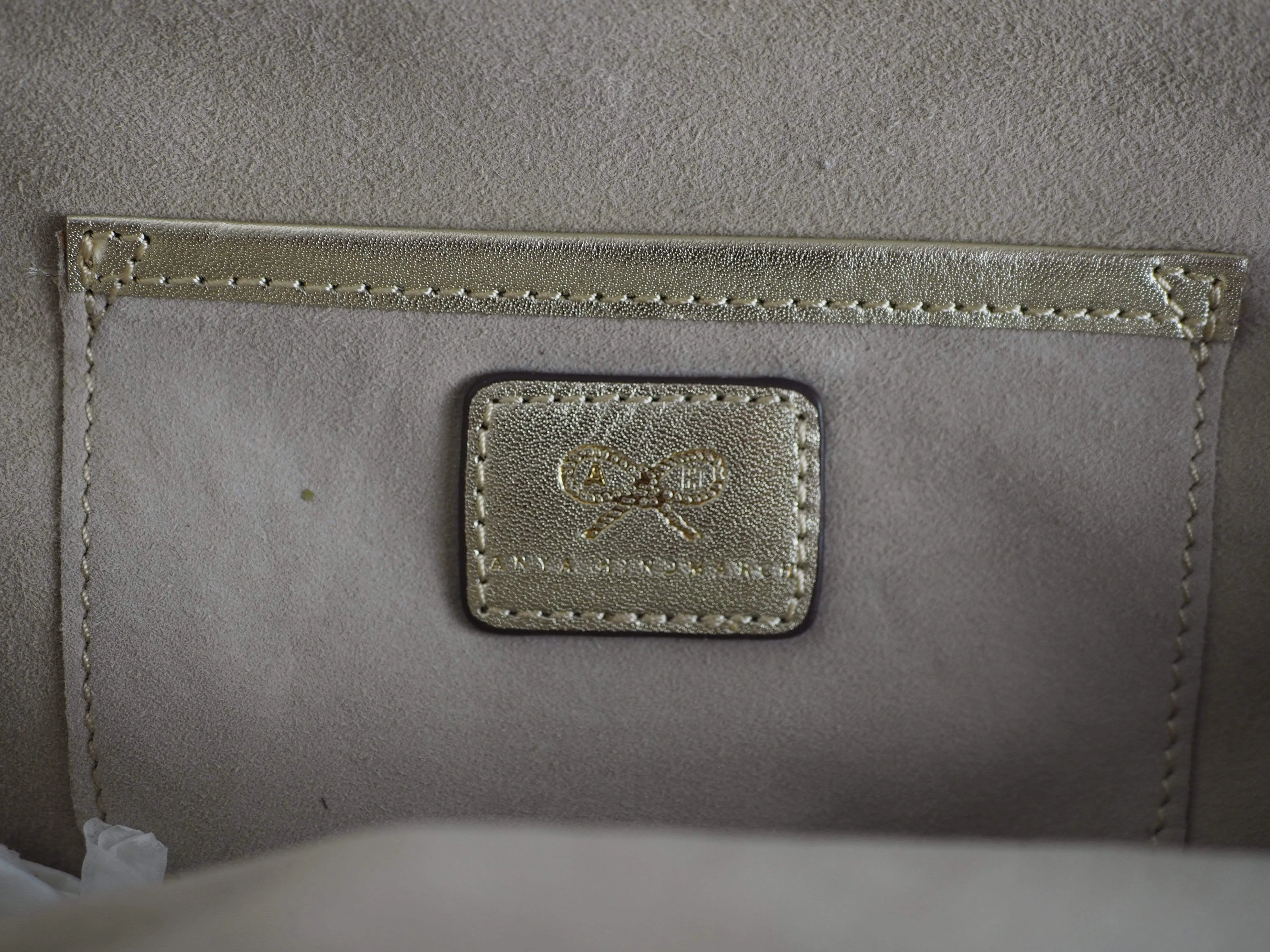 Anya Hindmarch Gold Glitter Clutch