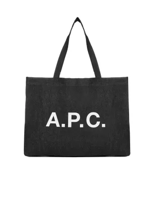 A.P.C. Logo Printed Top Handle Tote Bag
