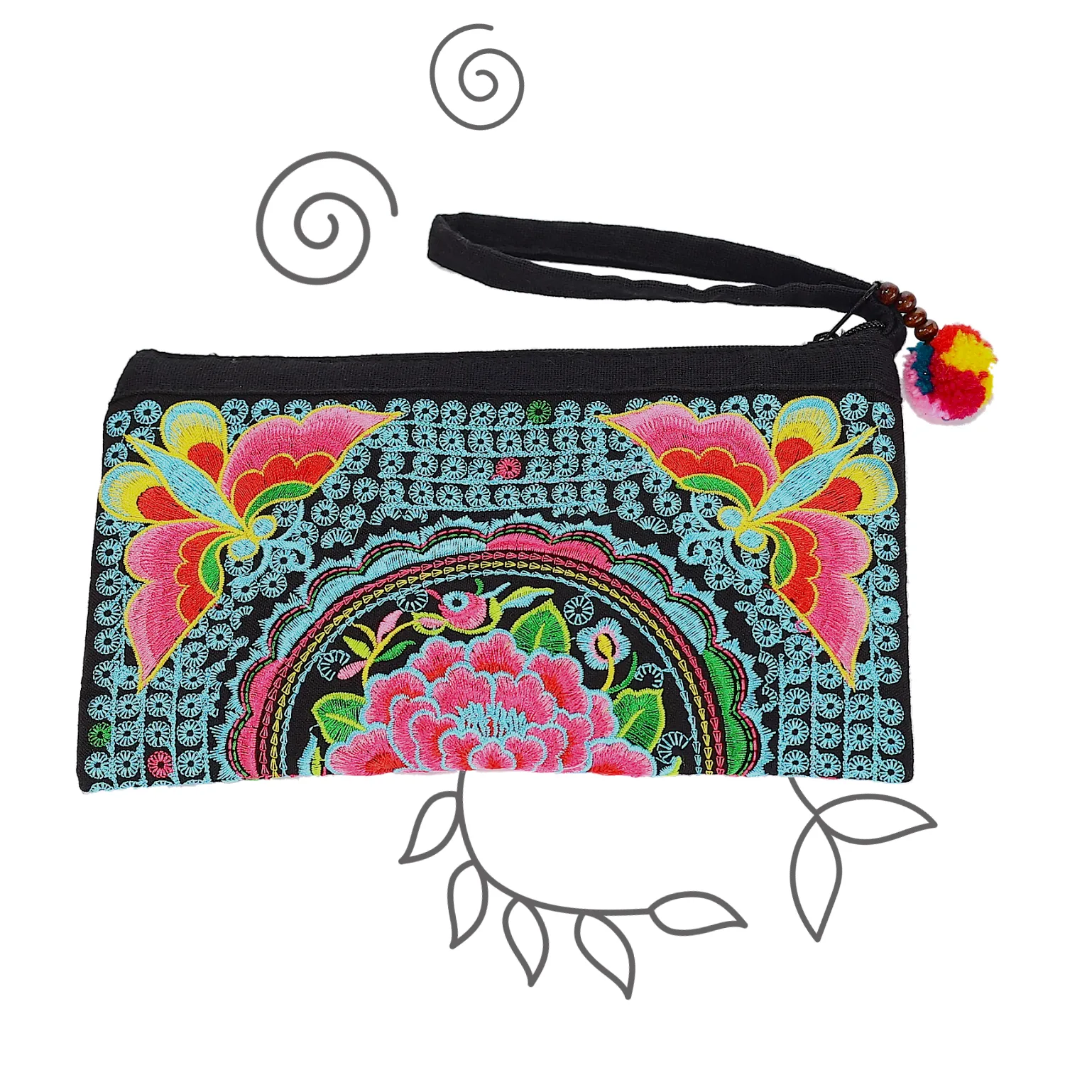 Atlas Moth Clutch (Blue & Pink)