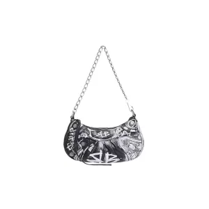 Balenciaga Le Cagole Mini Bag With Chain Graffiti