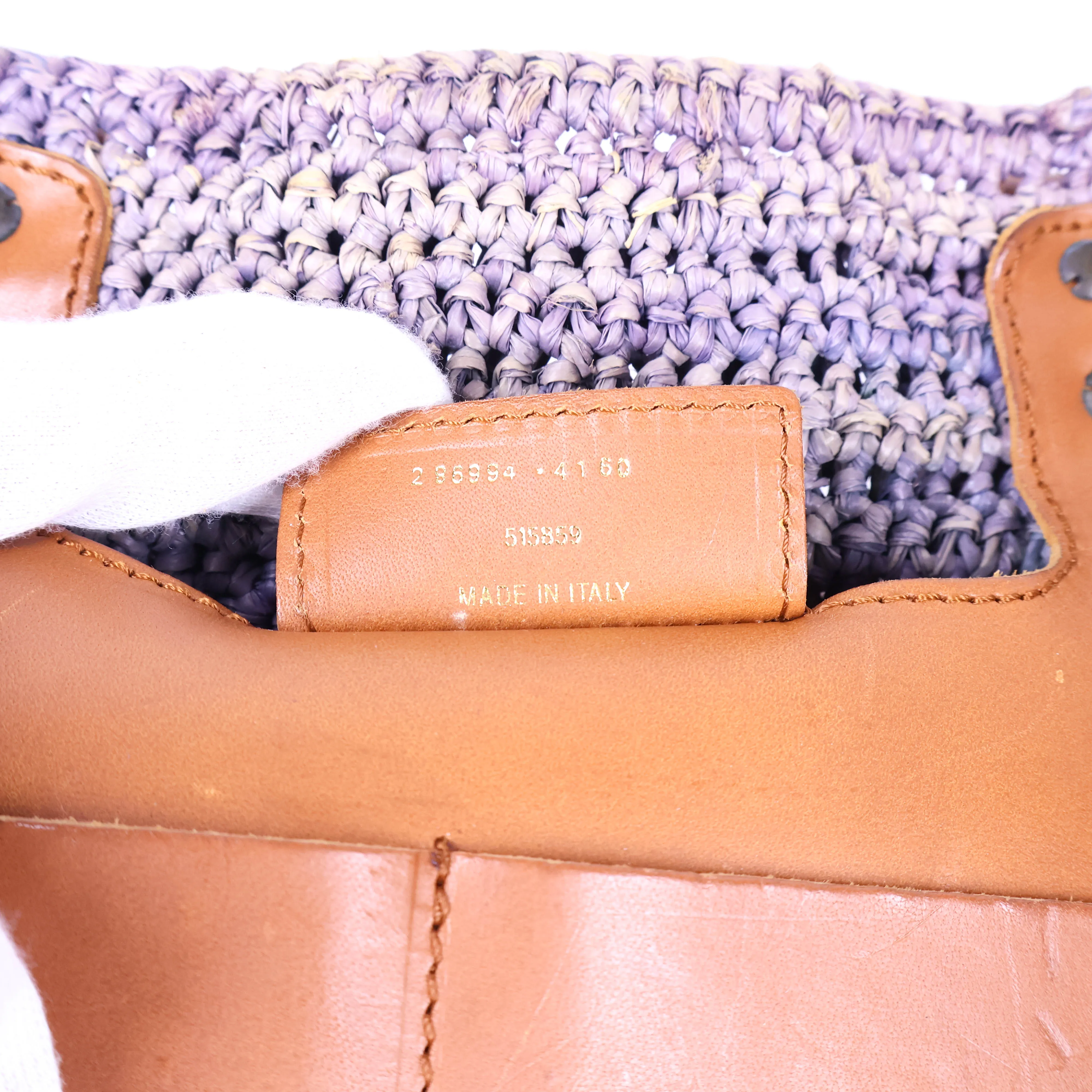 Balenciaga Tote Bag Rafia Purple Brown