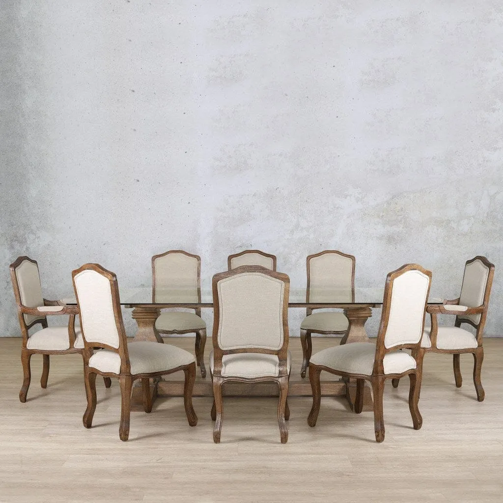 Belmont Glass Top & Duke 8 Seater Dining Set