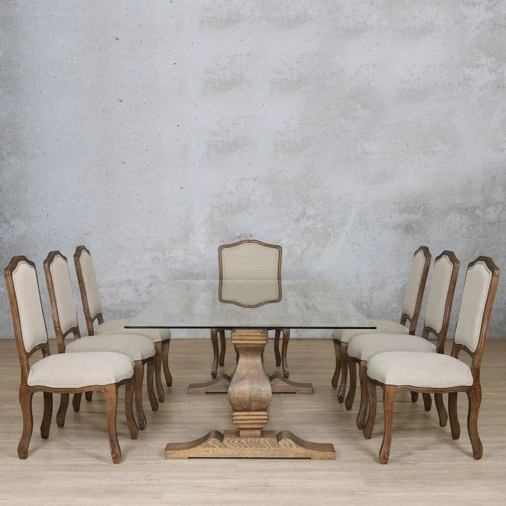 Belmont Glass Top & Duke 8 Seater Dining Set