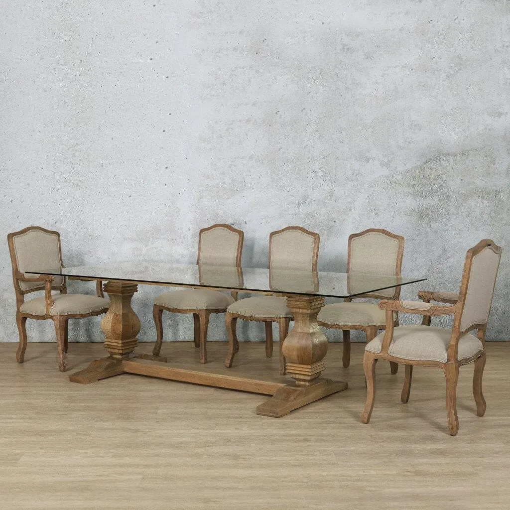 Belmont Glass Top & Duke 8 Seater Dining Set