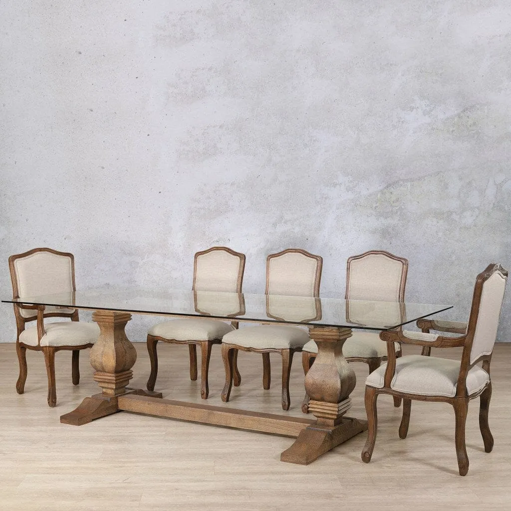 Belmont Glass Top & Duke 8 Seater Dining Set
