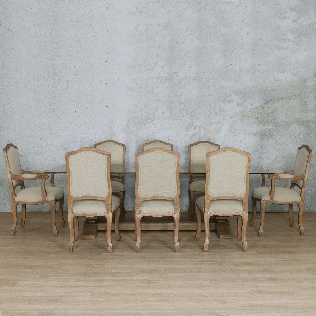 Belmont Glass Top & Duke 8 Seater Dining Set