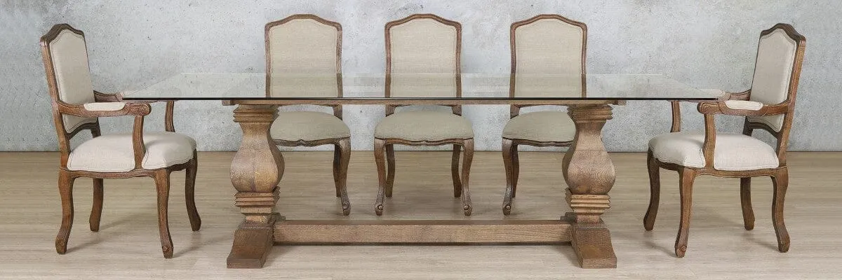 Belmont Glass Top & Duke 8 Seater Dining Set