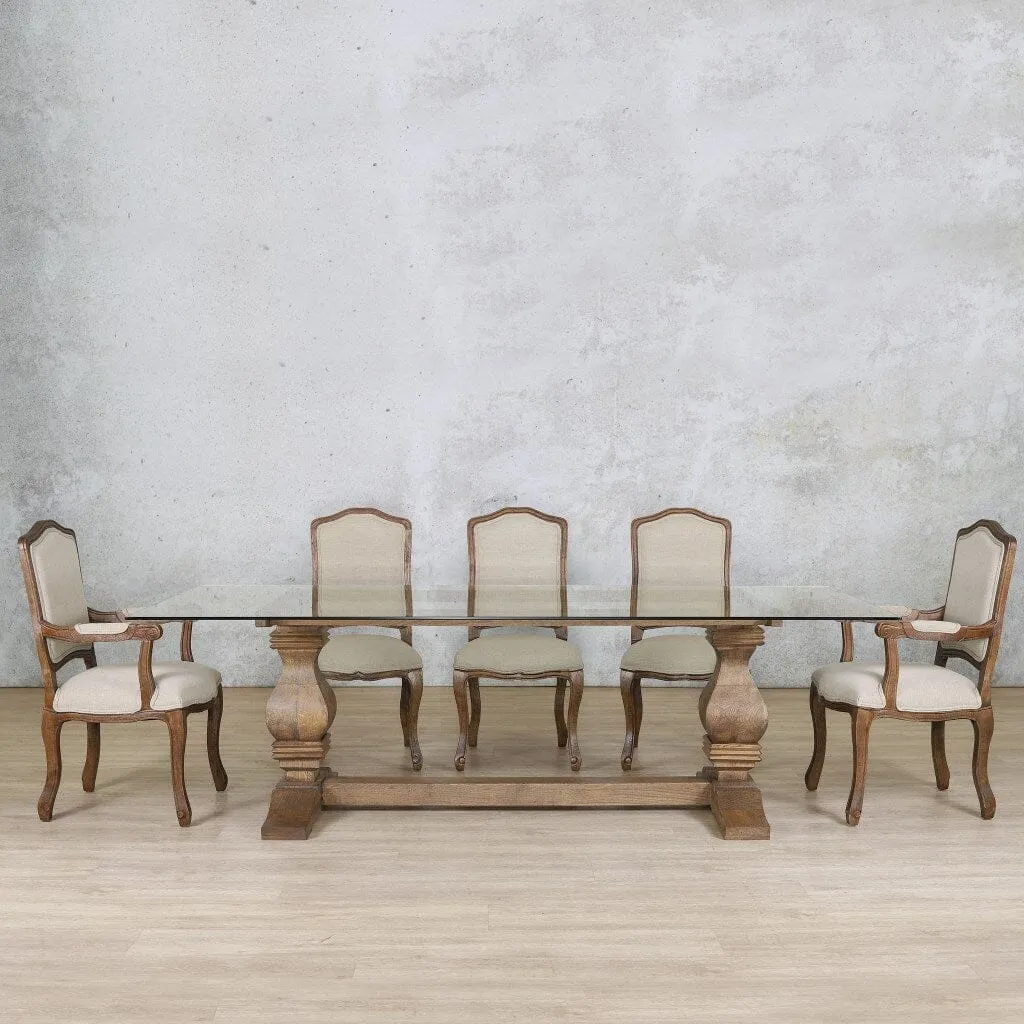 Belmont Glass Top & Duke 8 Seater Dining Set