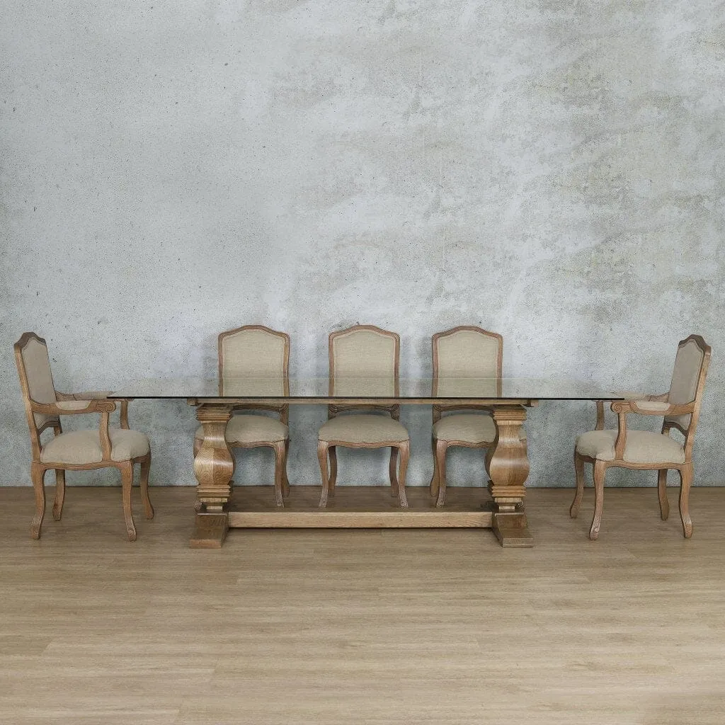 Belmont Glass Top & Duke 8 Seater Dining Set