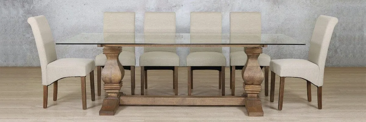 Belmont Glass Top & Windsor 10 Seater Dining Set