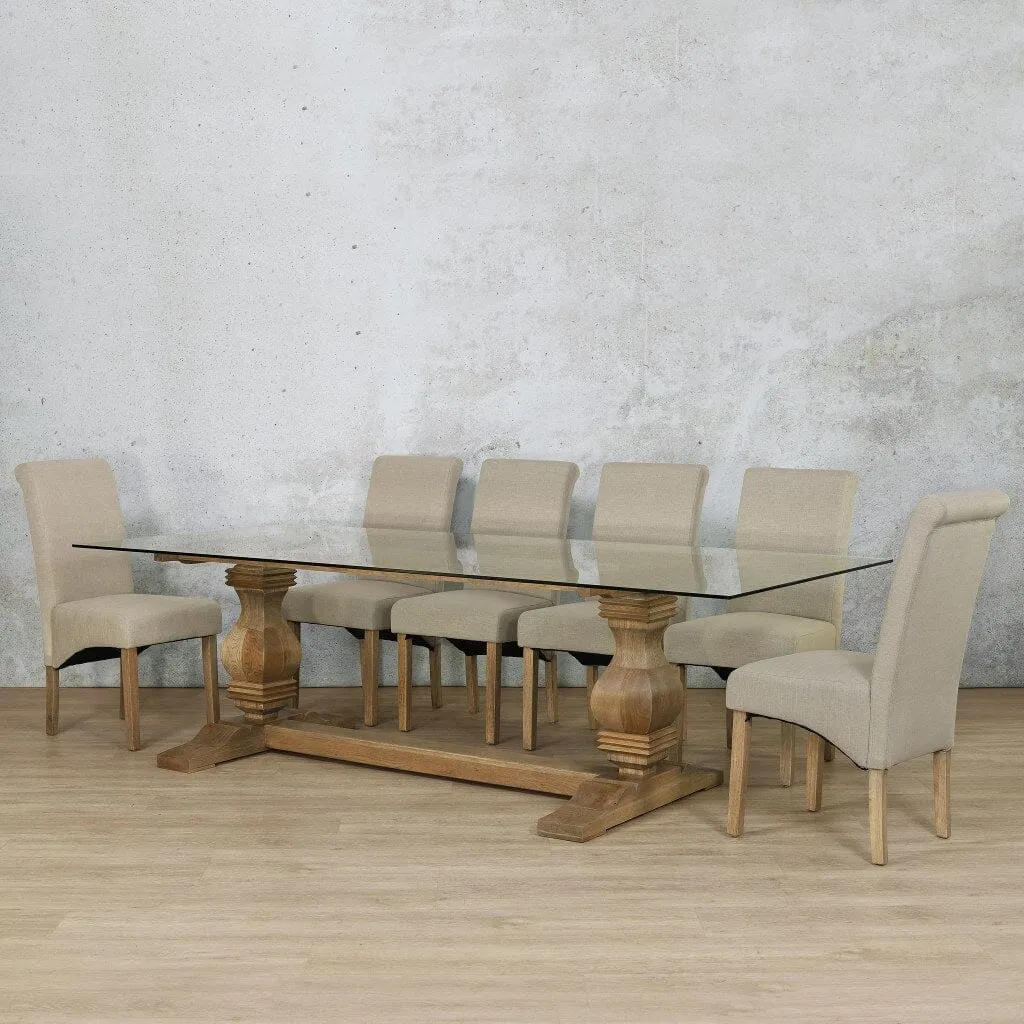 Belmont Glass Top & Windsor 10 Seater Dining Set