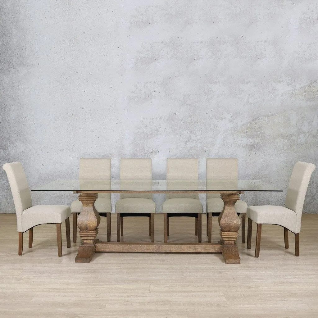 Belmont Glass Top & Windsor 10 Seater Dining Set