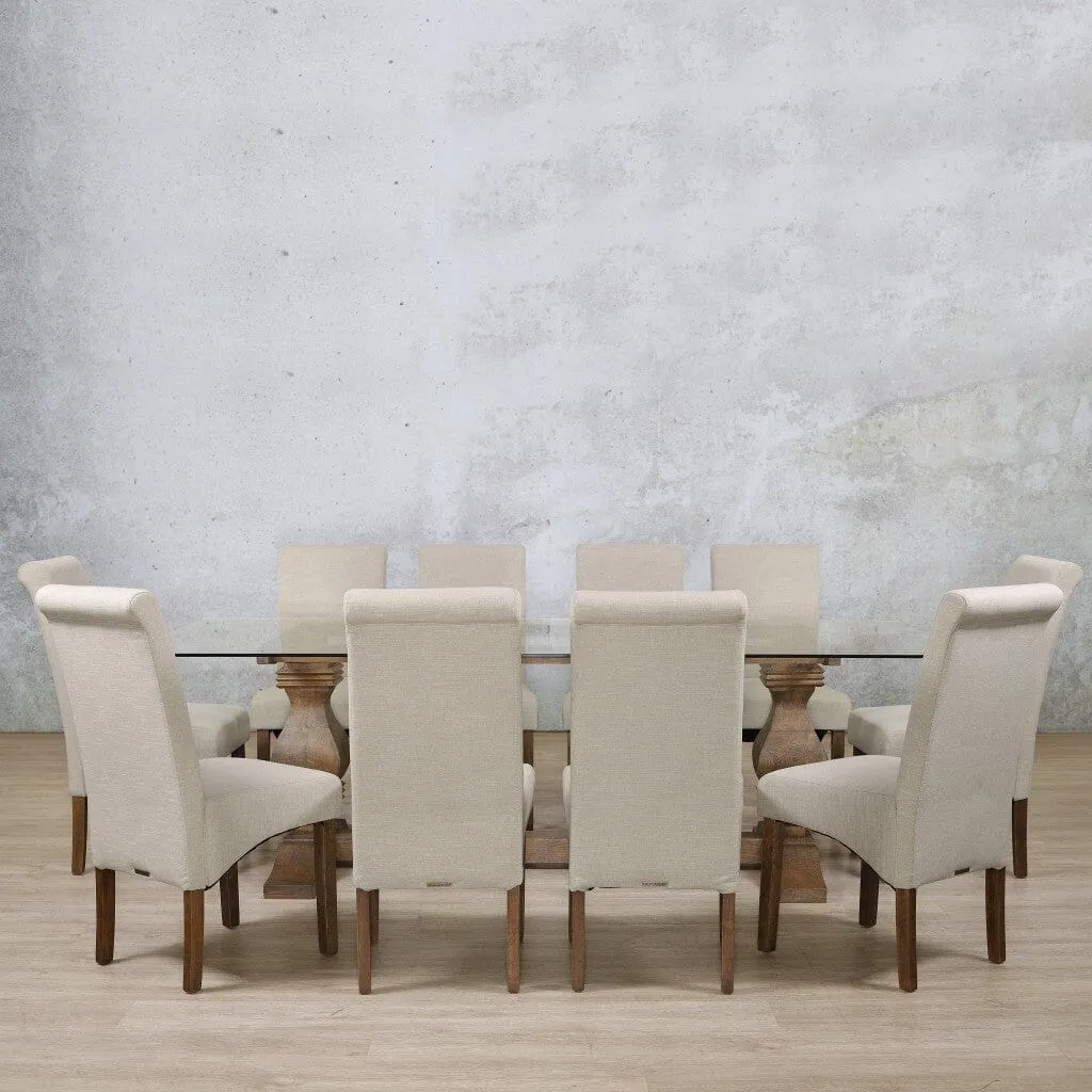 Belmont Glass Top & Windsor 10 Seater Dining Set
