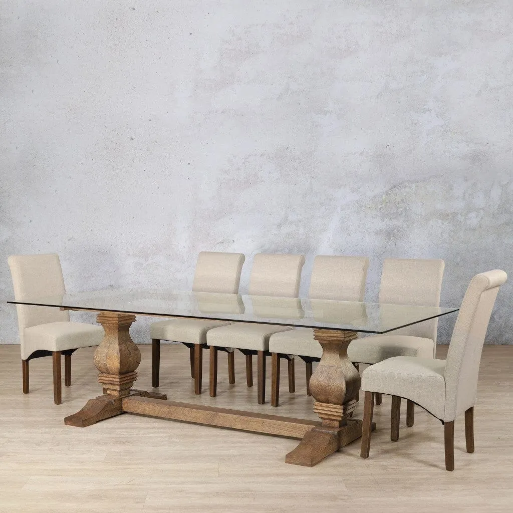 Belmont Glass Top & Windsor 10 Seater Dining Set
