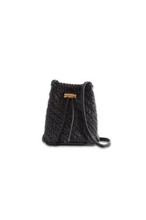 Berti Woven Leather Bucket Bag