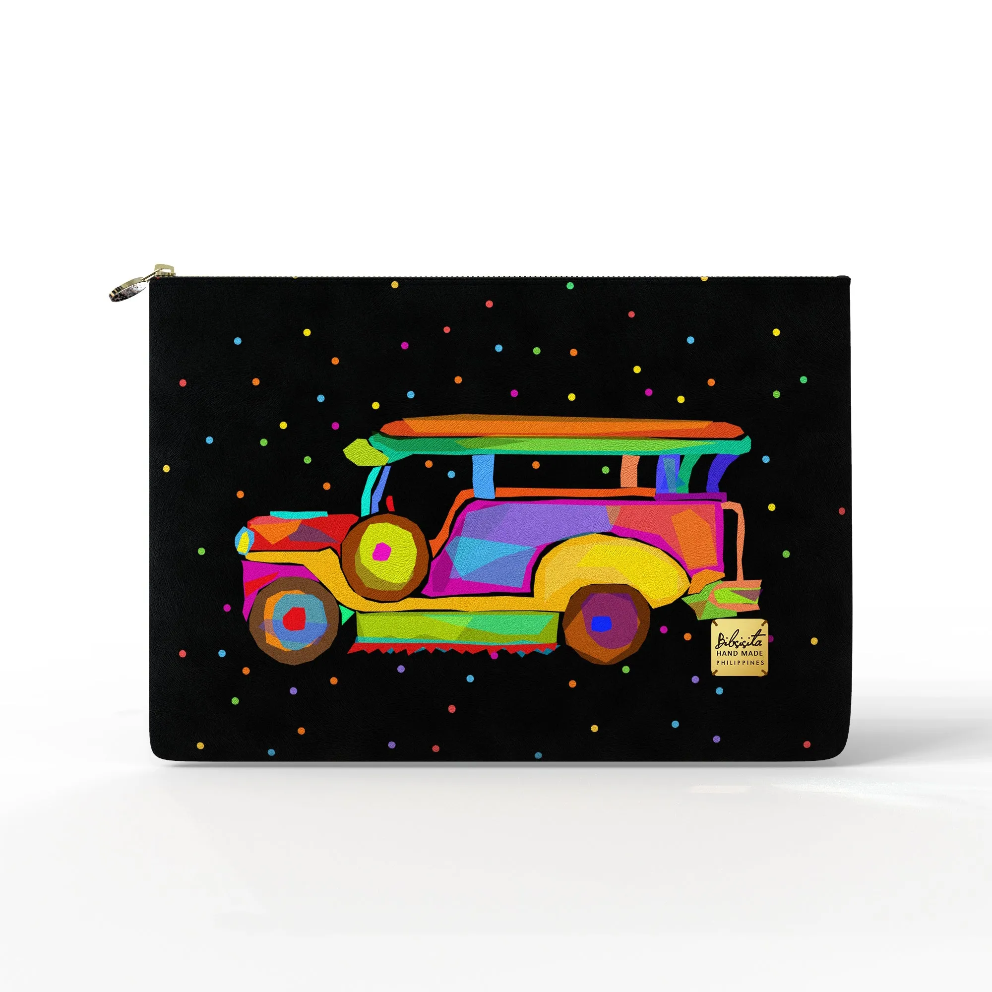Bibsisita Clutch Bag- Jeepney Black - Dotted