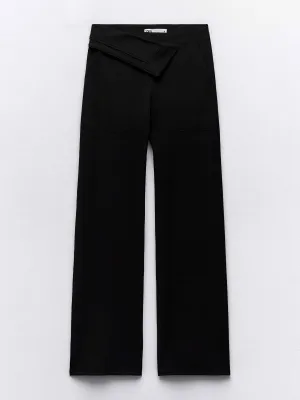 Black trousers with double waist