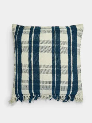 Blue check cushion