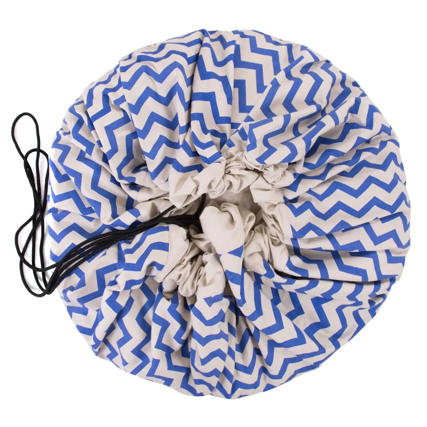 Blue Zig Zag Toy Storage Bag