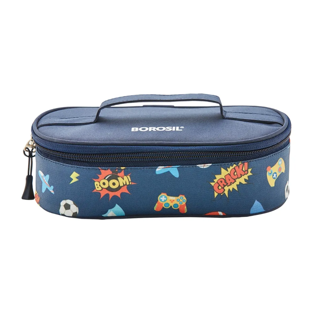 Borosil Blaze Blue Lunchbox, Round x 2 (Flat)