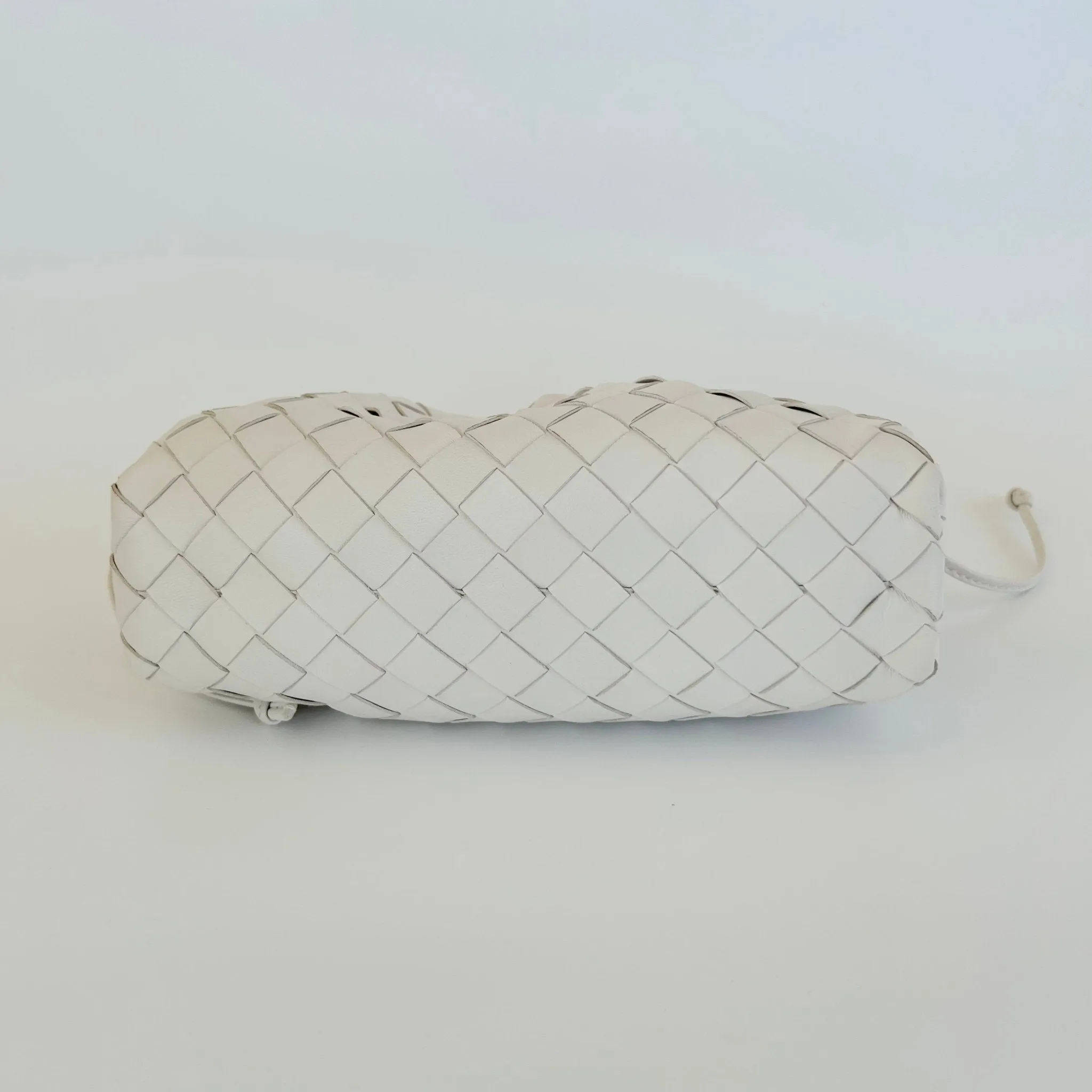 Bottega Veneta White Intrecciato Leather Mini The Pouch Bag