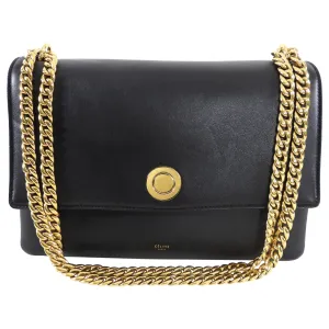Celine Black Leather Chain Strap Triple Bag