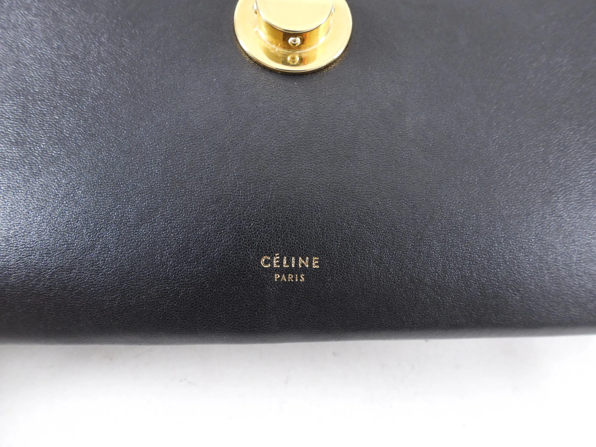 Celine Black Leather Chain Strap Triple Bag